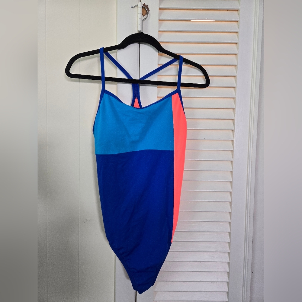 Size 10 Speedo Blue and Coral One Piece Swimsuit